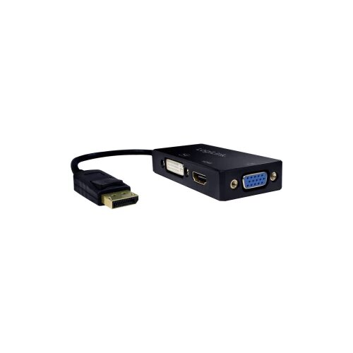 Logilink Adapter [1x Muški konektor DisplayPort - 1x Ženski konektor DVI, 24 + 1 pol, Ženski konektor HDMI, Ženski konektor VGA] Crna Log Cijene