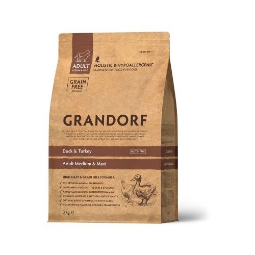 Grandorf Dog Adult Medium & Maxi Breeds - Pačetina & Ćuretina 1kg Cene