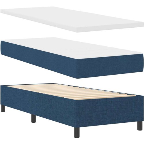 VidaXL krevet s plamenikom s madracem plavi 80x200 cm tkanina Slike
