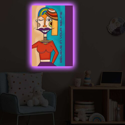Wallity Slika sa LED osvetljenjem 4570POPARTDACT-002, 45x70 cm Cene
