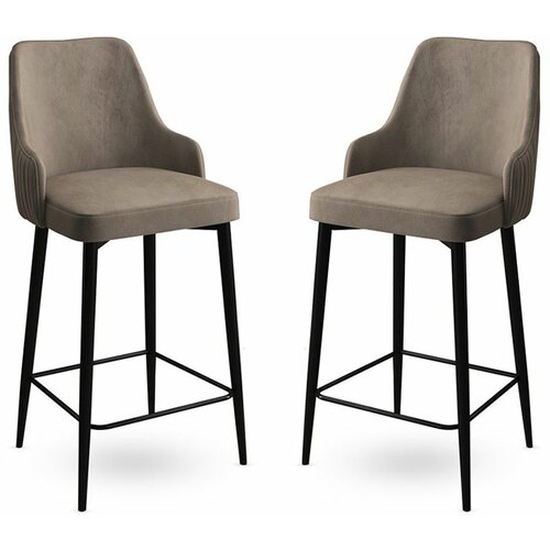HANAH HOME enox - cappuccino, black cappuccinoblack bar stool set (2 pieces) Slike