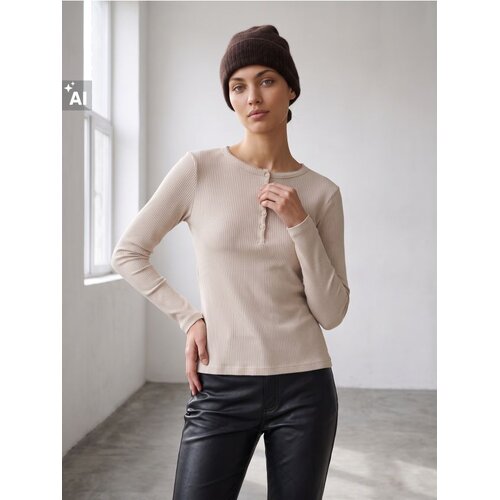 Sinsay Pamučna majica od rebrastog pletiva Slike