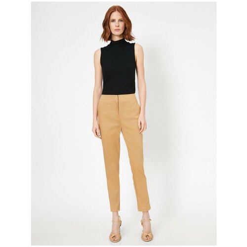 Koton Women&amp;#039;s Brown Pocket Detailed Trousers Slike