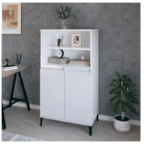  Visoka komoda sjajna bijela 60x36x110 cm od konstruiranog drva Cijene