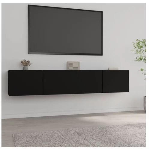  TV omarica 2 kosa črna 80x30x30 inženirski les