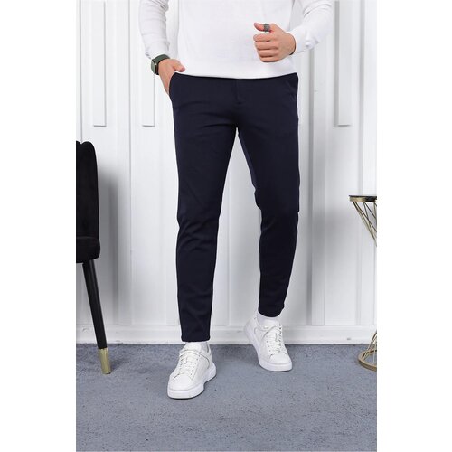 Dewberry 36197 Ids Slim Fit Lycra Fabric Mens Trousers-NAVY Slike