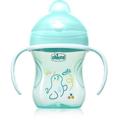Chicco Training Cup 6m+ otroški lonček z ročaji Teal 1 kos Cene
