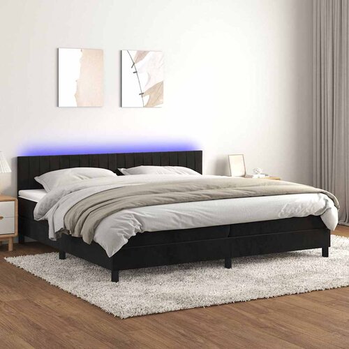  box spring s madracem LED crni 200x200 cm bar&scaron;un Cijene