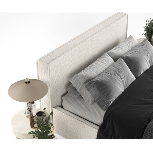 Maison de R&amp;ecirc;ve Krem tapecirani bračni krevet s prostorom za odlaganje s podnicom 160x200 cm Lounge L &amp;ndash; Slike