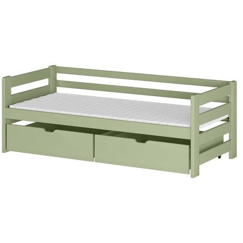  Drveni dječji krevet Ergo s ladicom - olive - 200x90 cm - Madrac PE pjena 8 cm-spužvasti madrac Cene