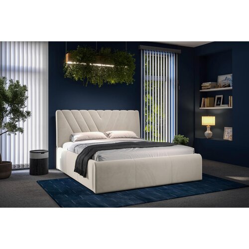 Boxxx OBLAZINJENA POSTELJA 140 cm x 200 cm , tekstil bež Slike