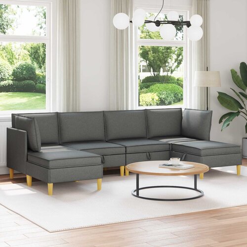  Modularni set sofe sa skladi&scaron;tem 6 pcs Tamnosiva Tkanina Cijene