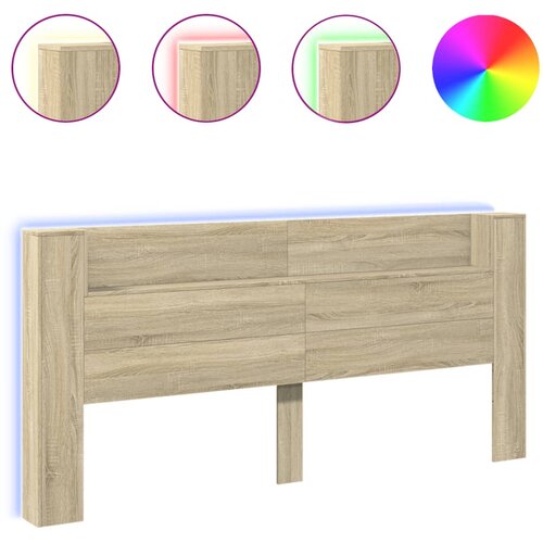 Maison Chic posteljno vzglavje - vzglavna omarica - nočna omarica led sonoma hrast 220x16,5x103,5 cm, (21705941) Cene