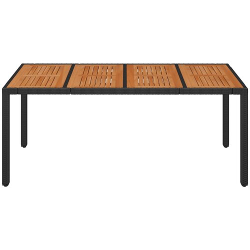  Vrtni stol s drvenom pločom crni 190 x 90 x 75 cm od poliratana Slike