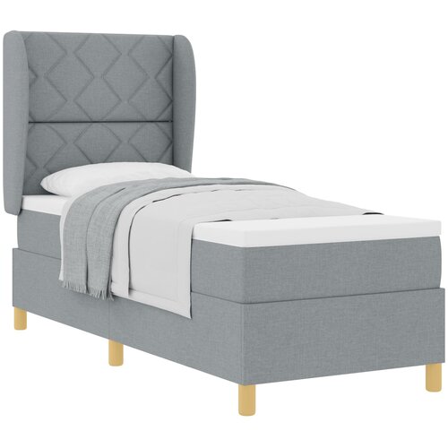 vidaXL Box Spring Krevet s Madracem Svjetlosiva 80x200 cm Tkanina Cene