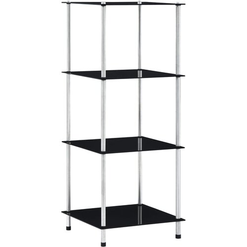 VidaXL Police s 4 razine crne 40 x 40 x 100 cm od kaljenog stakla Slike
