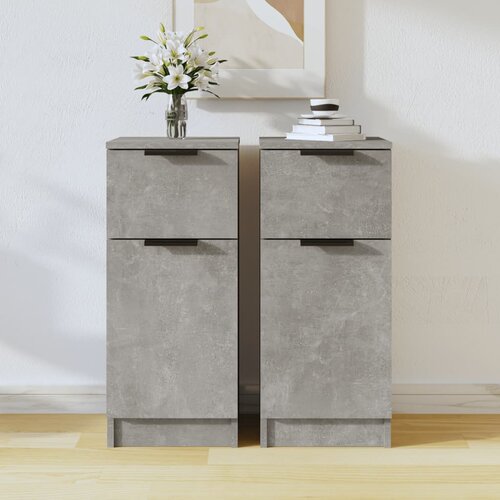  Komode 2 kom siva boja betona 30 x 30 x 70 cm konstruirano drvo Cijene