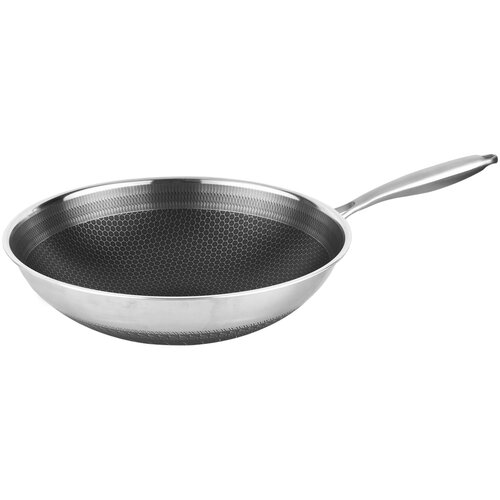 Cheffinger Premium Inox Wok s Premazom Proti Prijemanju z Satjem 32 cm, Srebrna, (21553020) Slike