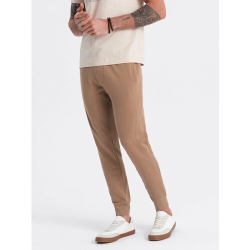 Ombre Men's jogger sweatpants - brown Cene