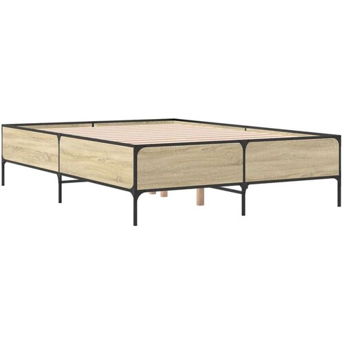 VidaXL okvir za krevet boja hrasta 160x200 cm konstruiran drvo i metal Slike