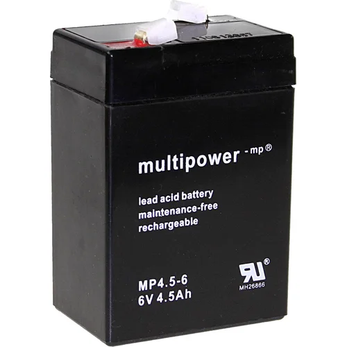 Multipower Olovni akumulator 6 V 4.5 Ah PB-6-4,5-4,8 MP4,5-6 Olovno-koprenasti (Š x V x d) 70 x 105 x 47 mm Plosnati priključak