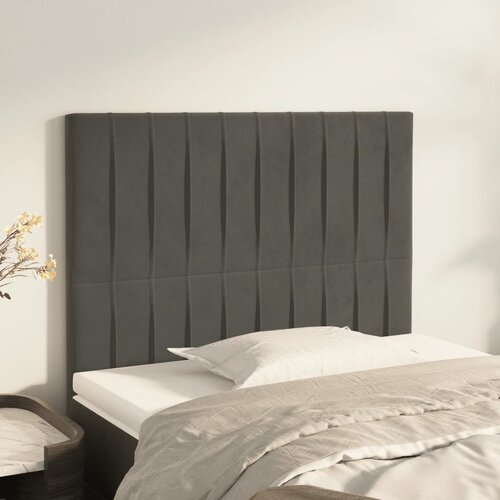 The Living Store posteljno vzglavje 2 kosa temno sivo 80x5x78/88 cm žamet - vzglavje, (21418764) Slike