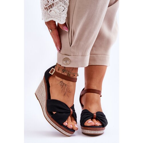 Kesi Women's Wedge Sandals Black Daphne Slike