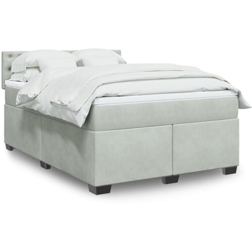  The Living Store Box spring postelja z vzmetnico svetlo siva 140x200 cm žamet - Box Spring Postelja, (21518901) Cene