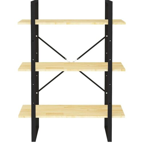 VidaXL Knjižna omara 3-nadstropna 80x30x105 cm trdna borovina Slike
