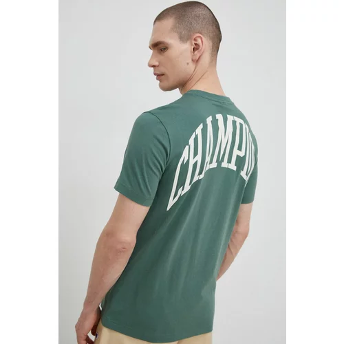 Champion Pamučna majica boja: zelena, s tiskom