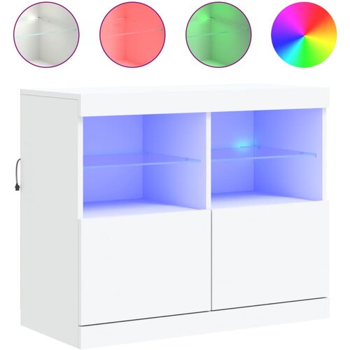 Maison Chic Komoda - Predalnik z LED diodami bela 81x37x67 cm, (21717295) Slike