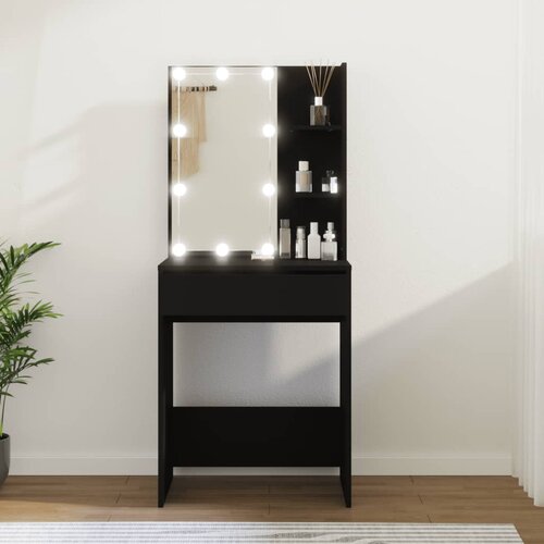 vidaXL Toaletna mizica z LED lučkami črna 60x40x140 cm Cene