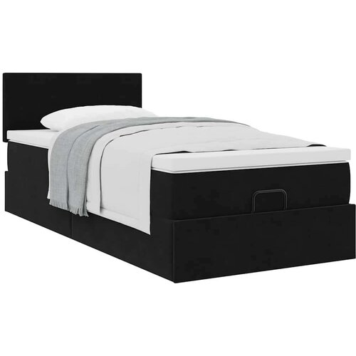 vidaXL otomanski okvir kreveta s madraca crni 90x200cm baršunasti Cene