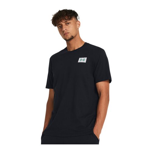 Under Armour UA Color Block Logo Left Chest SS Shirt, Black/Radial Turquoise - XL, (21576550) Cene