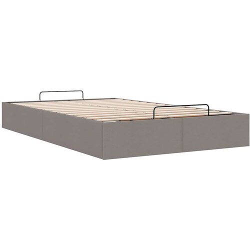 VidaXL Otomanski okvir kreveta bez madraca smeđesivi 120x200cm tkanine Slike