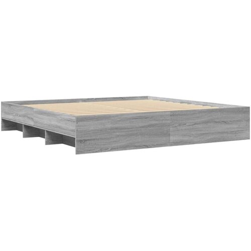 VidaXL Okvir za krevet boja hrasta 200x200 cm od konstruiranog drva Slike