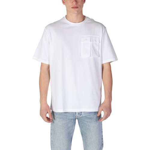 Antony Morato Polo majice dolgi rokavi RELAXED FIT LOGO PRINT ON BACK COLLAR MMKS02465-FA100245 Bela Slike
