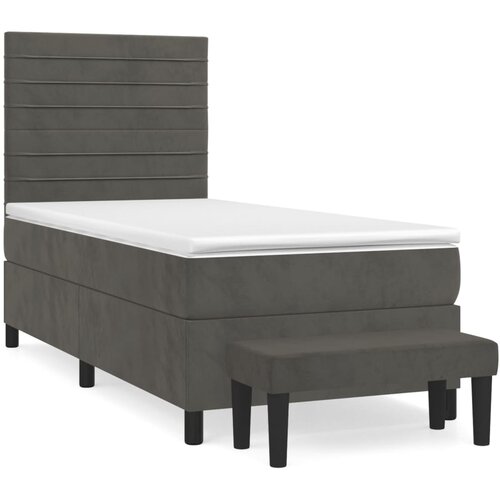 Box spring krevet s madracem tamnosivi 90x200 cm bar&amp;scaron;unasti Slike