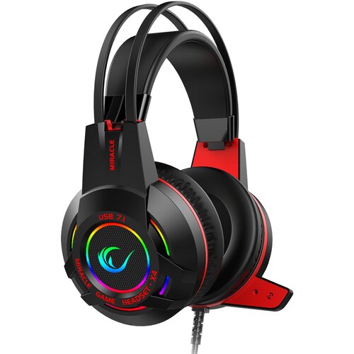 Rampage slušalke z mikrofonom Miracle-X4 črne rgb led 7.1 surround sound sistem, (21358126) Cene