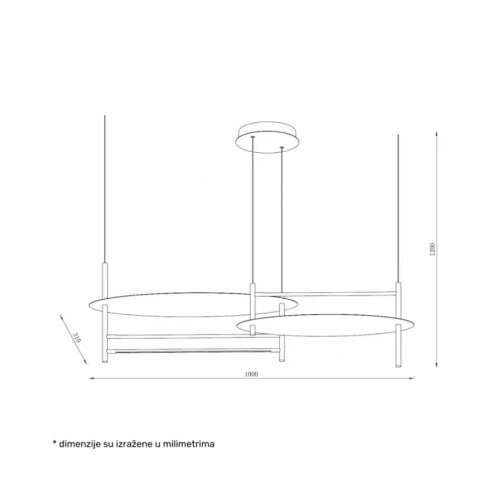 solea 28 visilica 34W 3000/4000/6000K bela/plava Cene