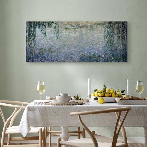  Slika - Claude Monet &amp;ndash; The Water Lilies &amp;ndash; Clear Morning with Willows 100x40 Akustična Slike