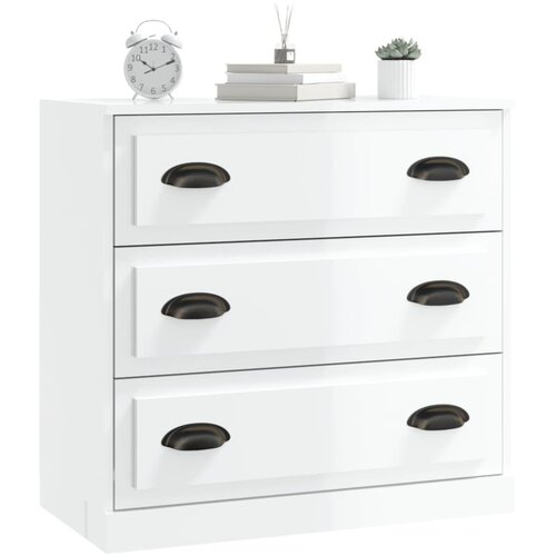  Komoda sjajna bijela 70x35,5x67,5 cm od konstruiranog drva Slike