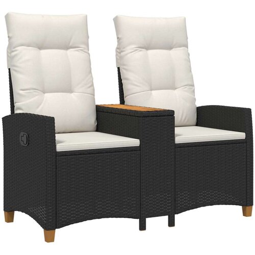  Rekreativna klupa s stolom Crna i krem-bijela 126 x 65 x 112 cm - Crna i krem bijela Cene