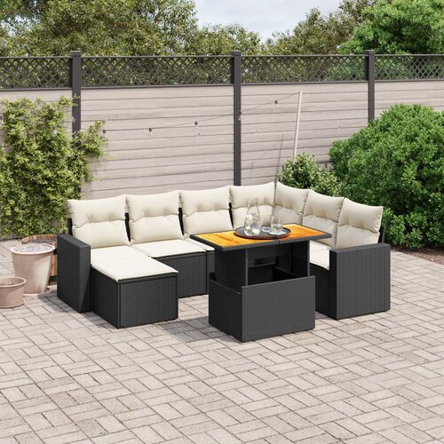 vidaXL 8-dijelni set vrtnih sofa od poliratana s jastucima crni Cijene