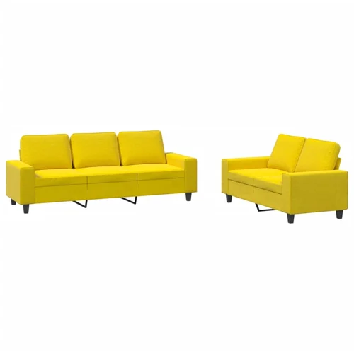 vidaXL 2-dijelni set sofa svjetložuti od tkanine