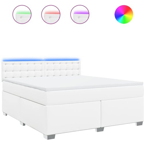 Maison Chic Box spring postelja - Vzmetna postelja z vzmetnico bela 180x200 cm umetno usnje SL17439, (21895102) Cene