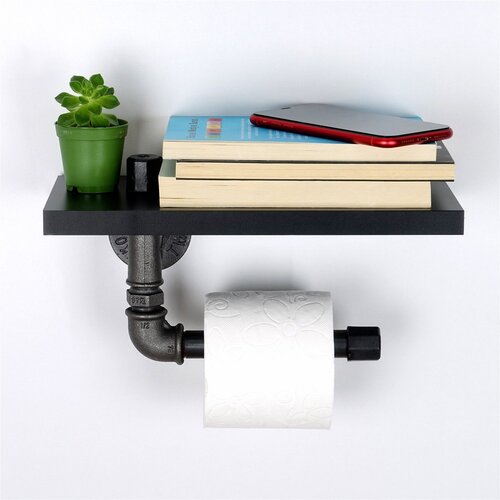 Hanah home Boruraf239 blacksilver toilet paper holder Slike