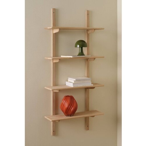 Ellos Home Polica s vi&amp;scaron;e razina od punog hrasta u svijetloj prirodnoj boji 70 cm Albin &amp;ndash; Slike