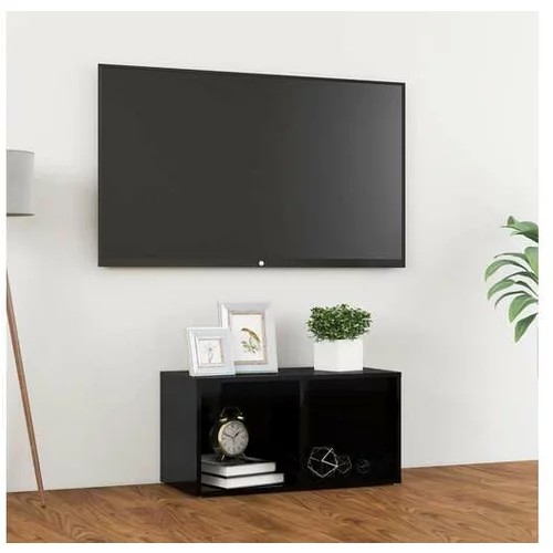  TV omarica visok sijaj črna 72x35x36,5 cm iverna plošča