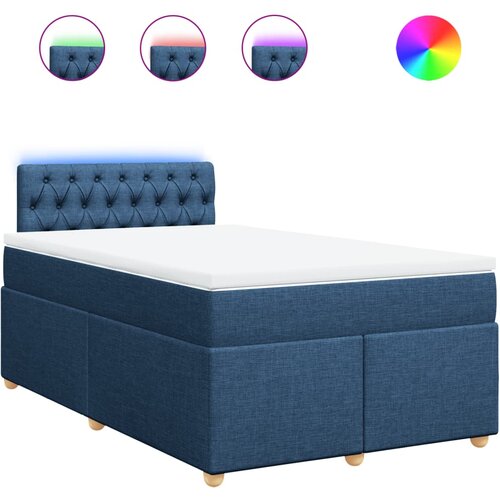 vidaXL Box spring postelja z vzmetnico moder 120x200 cm blago, (21273502) Cene